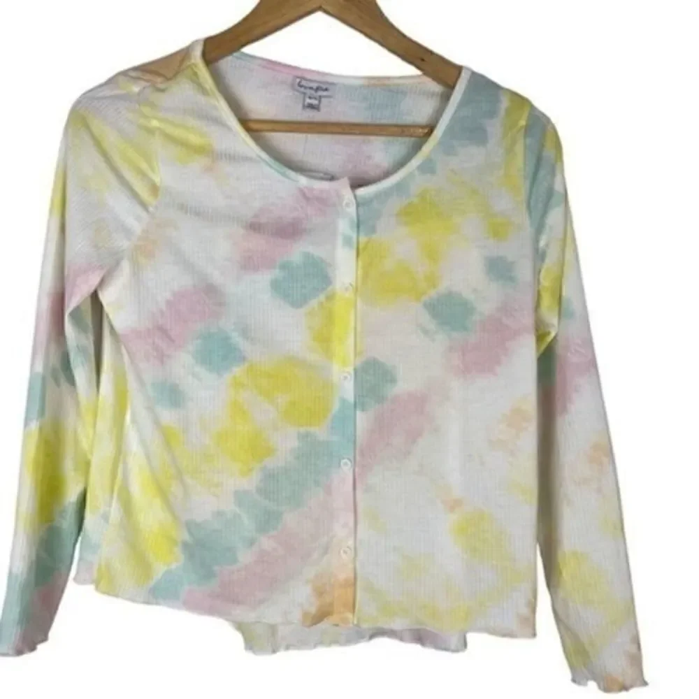 Nordstrom Love, Fire Girls Cardigan & Tank Set Tie Dye Rainbow Stripe XL NWT